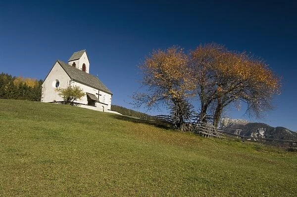 Italy, Trentino - Alto Adige, Bolzano province, Dolomites, Val di Funes, St. Jacob church
