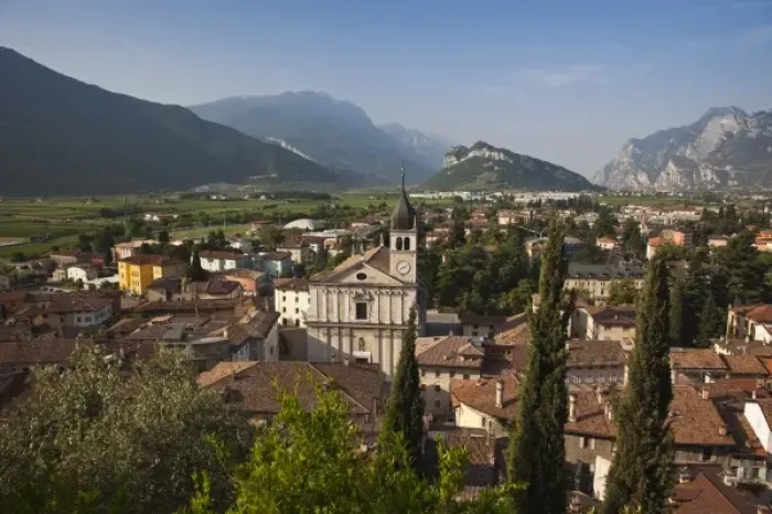 Framed Print : Italy, Trento Province, Arco. Collegiata church, morning