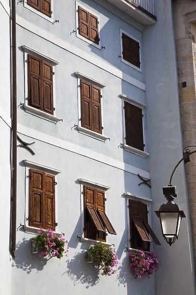 Italy, Trento Province, Arco. Old town building detail