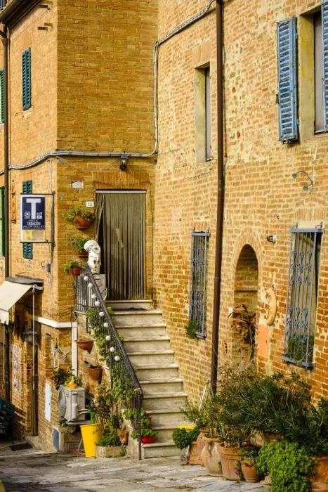 Framed Print : Italy, Tuscany. Brick building doorway Framed Print : Italy, Tuscany. Brick building doorway
