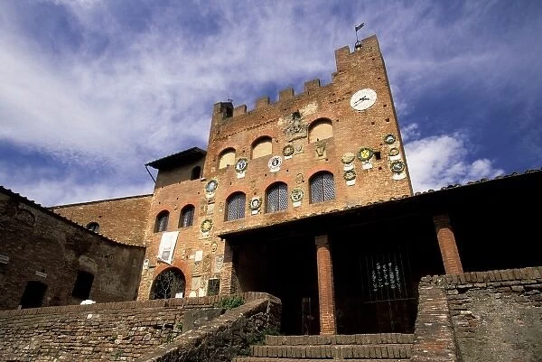 Italy, Tuscany, Certaldo. Medieval hill town, town hall