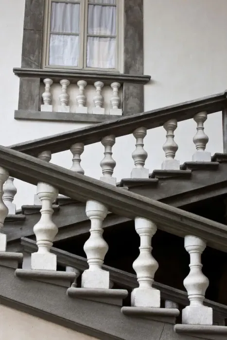 Framed Print : Italy, Tuscany, Lucca. Stairs in the Pfanner Palace and gardens