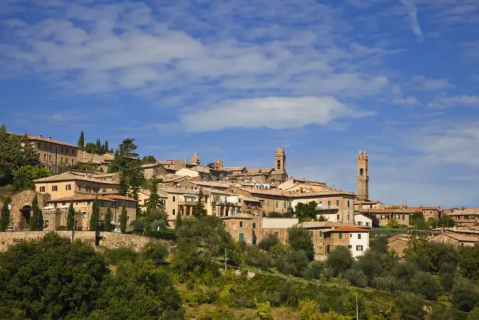 Framed Print : Italy, Tuscany, Montalcino. The hill town of Montalcino as seen from below Framed Print : Italy, Tuscany, Montalcino. The hill town of Montalcino as seen from below