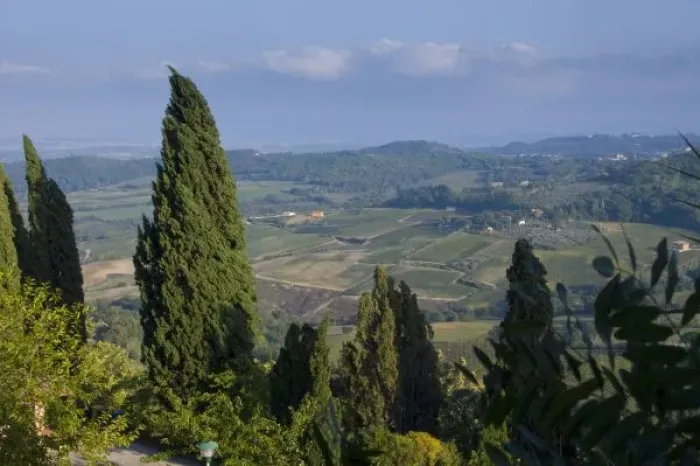 Framed Print : Italy, Tuscany, Montepulciano. View of the surrounding countryside Framed Print : Italy, Tuscany, Montepulciano. View of the surrounding countryside