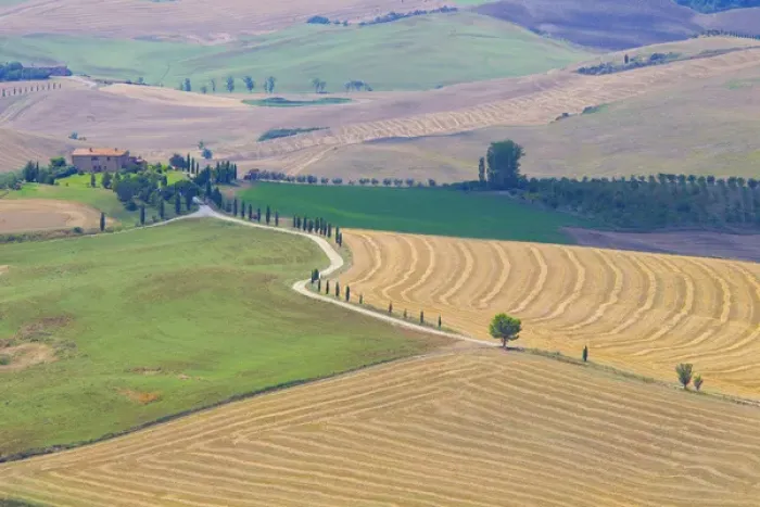 Framed Print : Italy, Tuscany, Pienza. Tuscan landscape