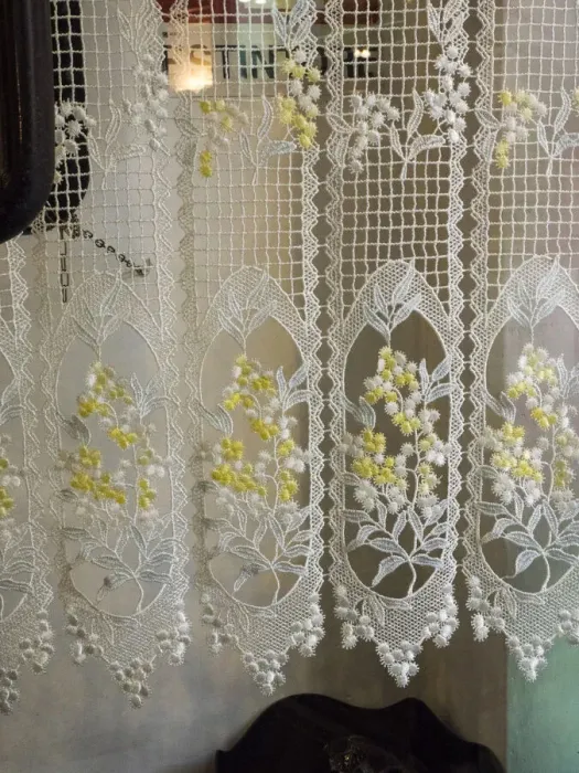 Framed Print : Italy, Tuscany, Province of Siena, Montalcino. Pretty lace curtains Framed Print : Italy, Tuscany, Province of Siena, Montalcino. Pretty lace curtains