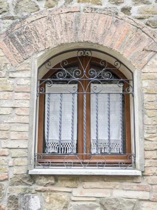 Framed Print : Italy, Tuscany, Province of Siena, Montalcino. Iron-barred window Framed Print : Italy, Tuscany, Province of Siena, Montalcino. Iron-barred window