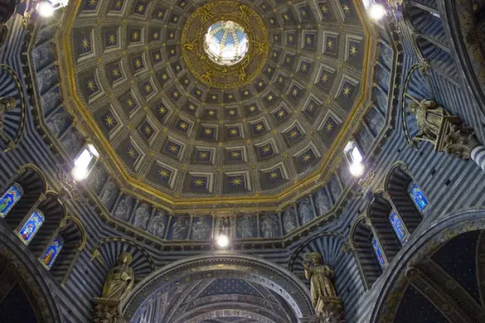 Framed Print : Italy, Tuscany, Siena. The Duomo. Interior of the dome