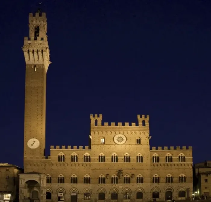Framed Print : Italy, Tuscany, Sienna. Torre del Mangia in the Piazza del Campo at dusk Framed Print : Italy, Tuscany, Sienna. Torre del Mangia in the Piazza del Campo at dusk