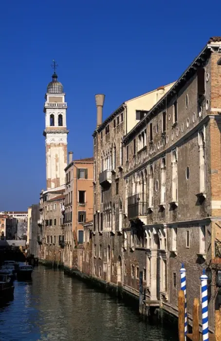 Framed Print : Italy, Veneto, Venice, Leaning Bell Tower of San Giorgio dei Greci Church Framed Print : Italy, Veneto, Venice, Leaning Bell Tower of San Giorgio dei Greci Church