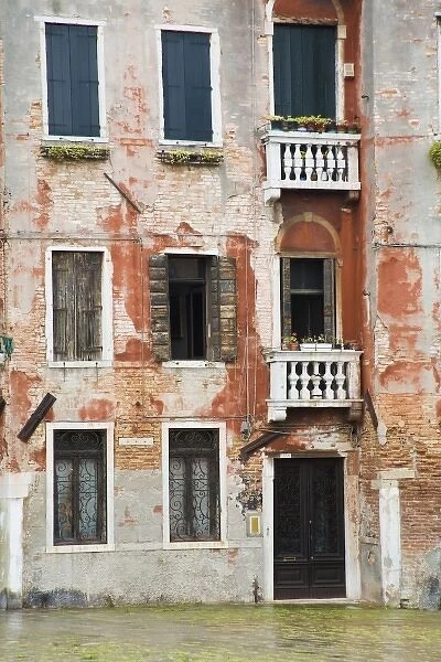 Italy, Venice, Balconies and Windows in Venice