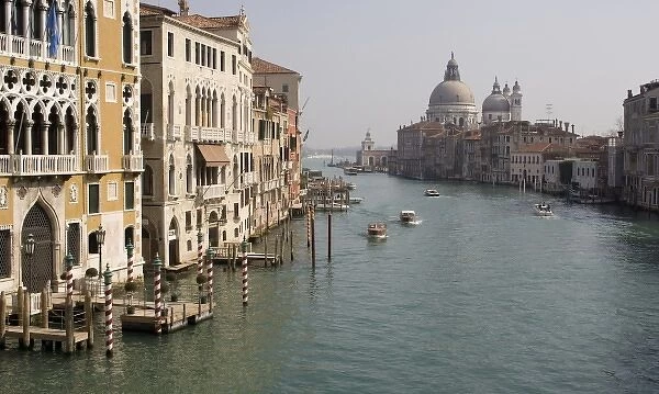 Italy, Venice. A classic view of the Grand Canal in late afternoon