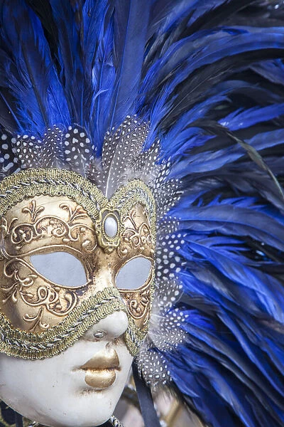 Italy, Venice. Closeup of carnival masks in Venice