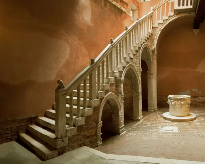 Framed Print : Italy, Venice. Courtyard and stairwell of Casa Goldoni Framed Print : Italy, Venice. Courtyard and stairwell of Casa Goldoni