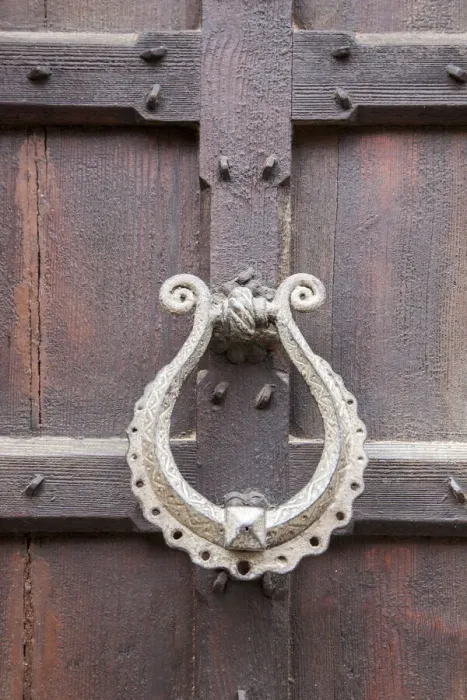 Framed Print : Italy, Venice. Door knocker on an old door along the streets of Venice Framed Print : Italy, Venice. Door knocker on an old door along the streets of Venice