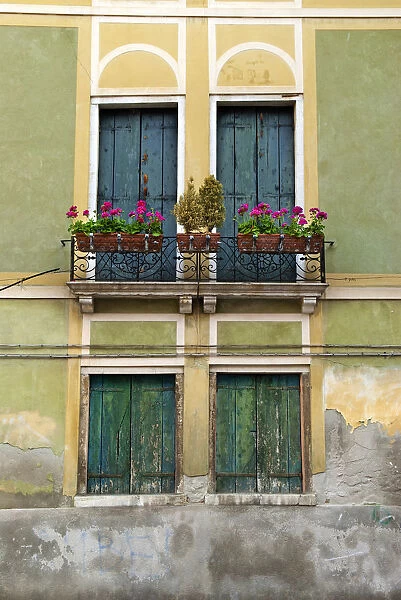 Italy; Venice. Exterior detail of a house in Venice