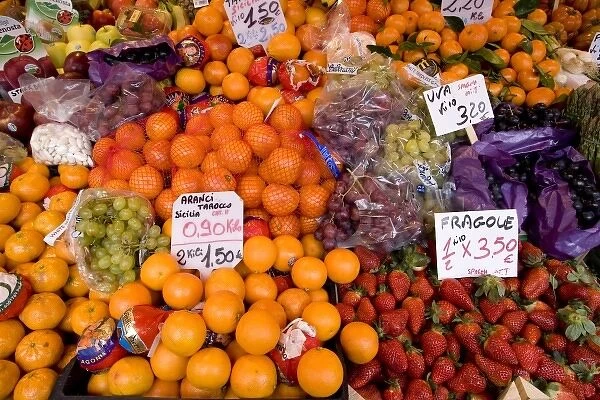 Italy, Venice. Fresh fruit for sale in a market