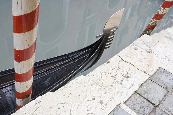 Italy, Venice. Gondola and posts. Credit as: Gilles Delisle  /  Jaynes Gallery  /  DanitaDelimont