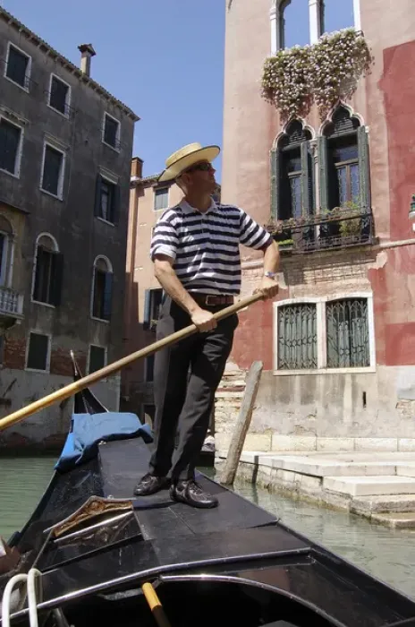 Framed Print : Italy, Venice. Gondola ride on the canals