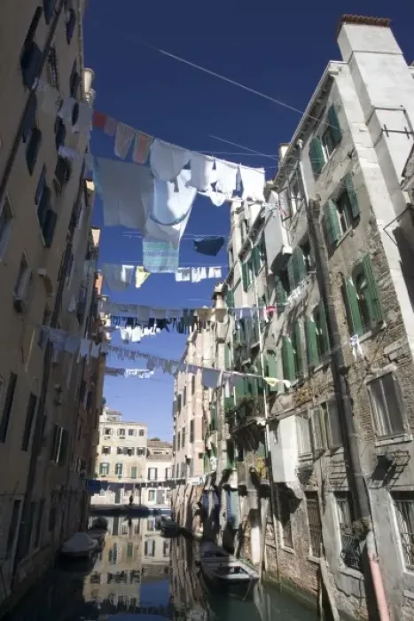 Framed Print : Italy, Venice. Laundry strung between buildings in the Ghetto Framed Print : Italy, Venice. Laundry strung between buildings in the Ghetto