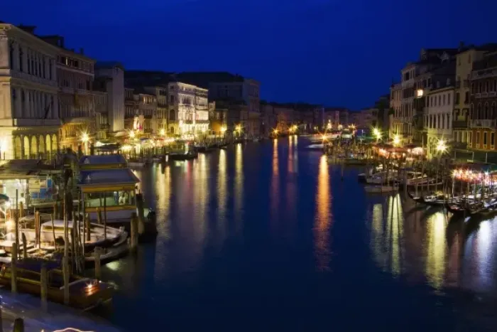 Framed Print : Italy, Venice, Night View Along the Grand Canal with Gondolas and Night Lights Framed Print : Italy, Venice, Night View Along the Grand Canal with Gondolas and Night Lights