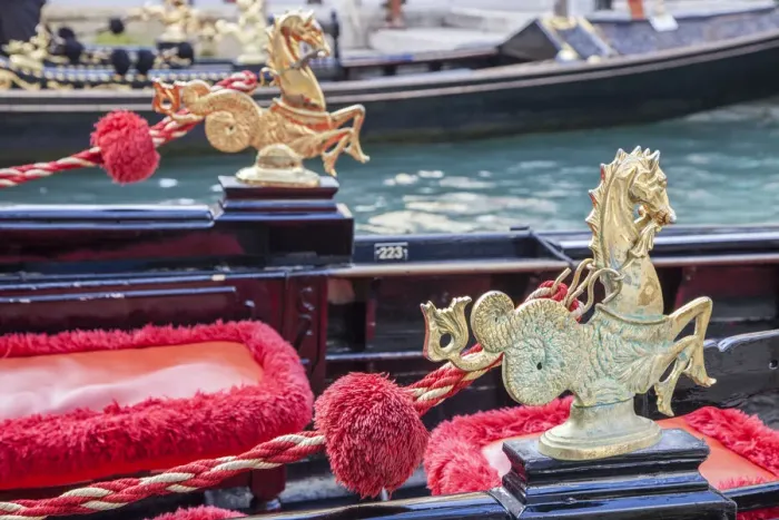 Framed Print : Italy, Venice. Detail of a very ornate gondola boat Framed Print : Italy, Venice. Detail of a very ornate gondola boat