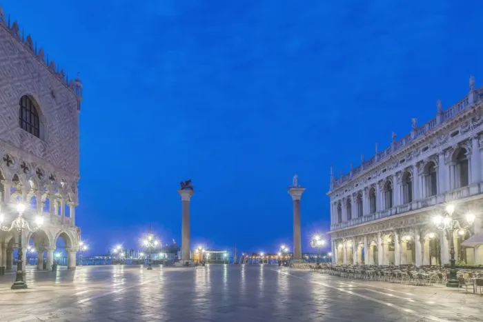 Framed Print : Italy, Venice. San Marco Piazza at dawn