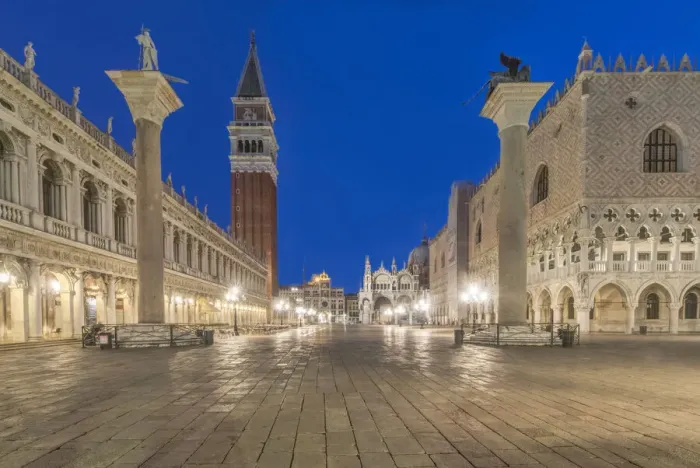 Framed Print : Italy, Venice. San Marco Piazza at dawn