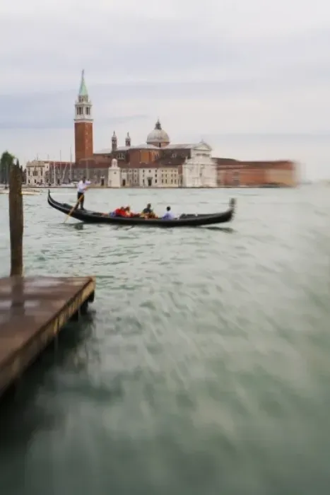Framed Print : Italy, Venice, Selective Focus of Gondola in the Canals of Venice