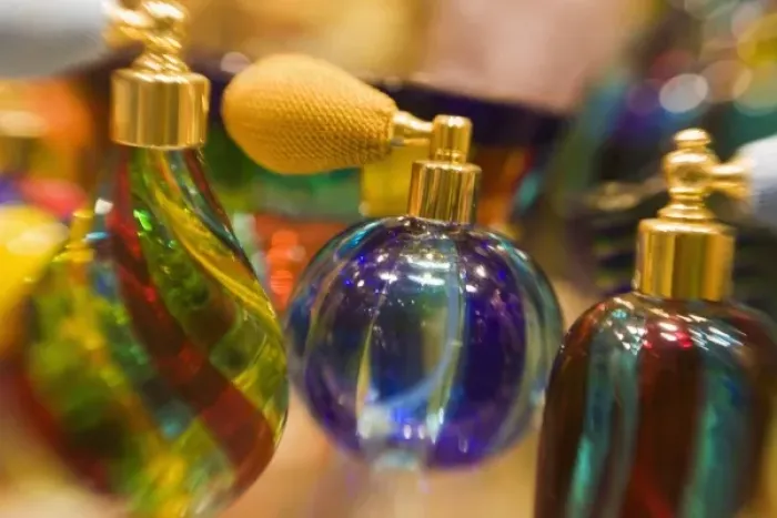 Framed Print : Italy, Venice, Selective Focus of Italian Glass perfume bottles in Venice Framed Print : Italy, Venice, Selective Focus of Italian Glass perfume bottles in Venice