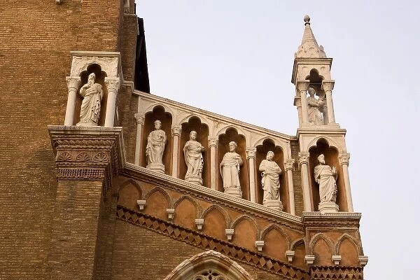 Italy, Venice. Statue details of Madonna dell Orto church showing six of the apostles