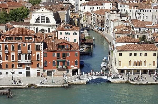 Italy, Venice. Typical canals, bridges and architecture