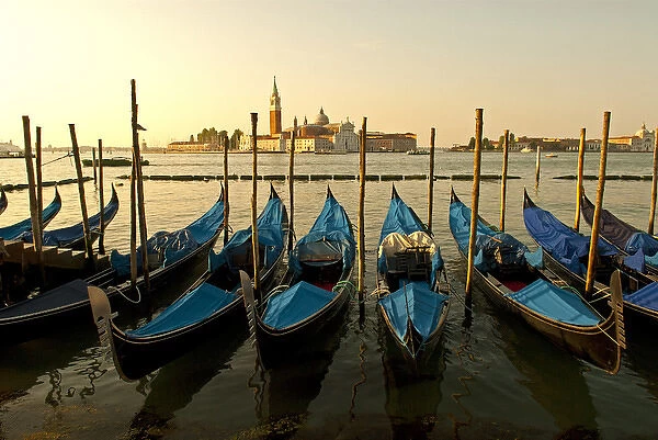 Italy, Venice. View of Canale di San Marco and with gondolas in the forground