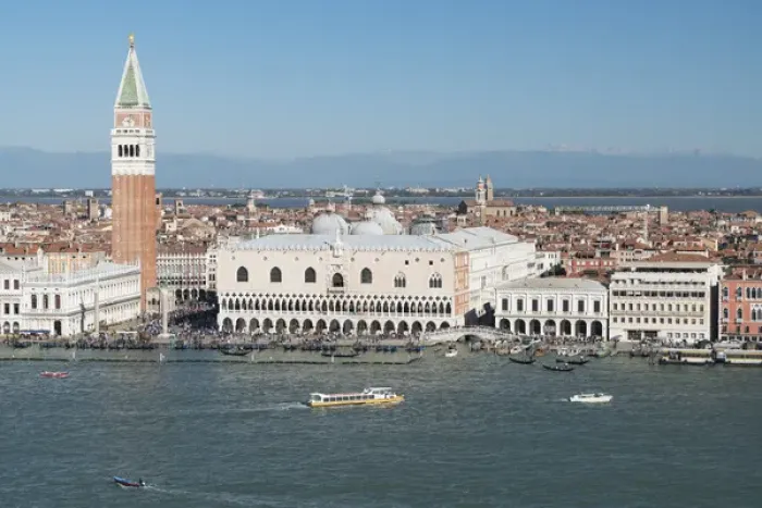 Framed Print : Italy, Venice. View of Venice from San Giorgio Island bell tower