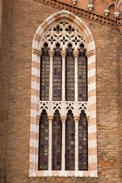Italy, Venice. Window details of Madonna dell Orto