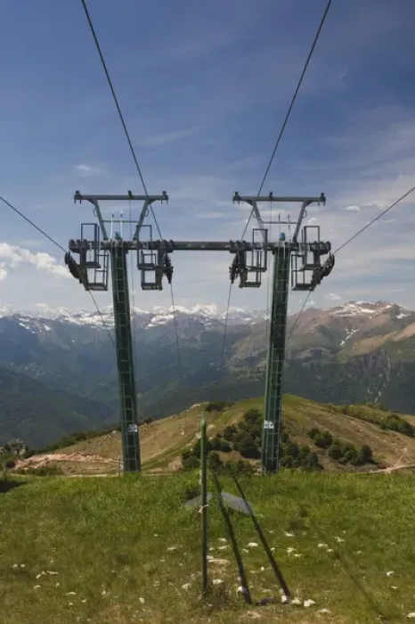 Framed Print : ITALY, Verbano-Cusio-Ossola Province, Stresa. Ski lift atop Mount Mottarone peak, el Framed Print : ITALY, Verbano-Cusio-Ossola Province, Stresa. Ski lift atop Mount Mottarone peak, el