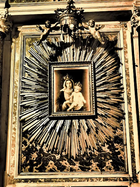 Italy, Vernazza. Infrared image of the interior of Santa Margherita di Antiochia Church