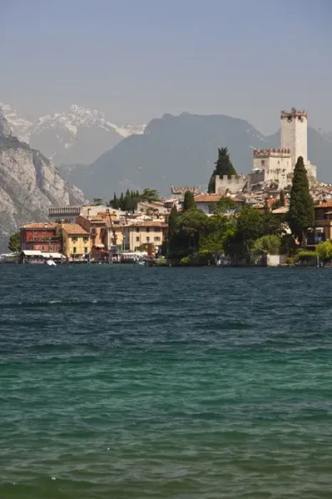 Framed Print : ITALY, Verona Province, Malcesine. Lakeside town view
