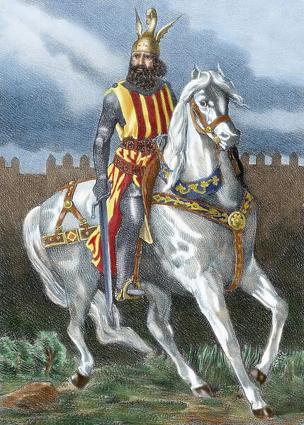 James I The Conqueror (1208-1276) on horseback. Count of Barcelona and King of Aragon (1213-1276)