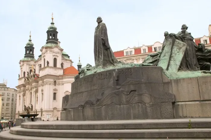 Framed Print : Jan Hus statue, old town square, Czech Republic, prague Framed Print : Jan Hus statue, old town square, Czech Republic, prague