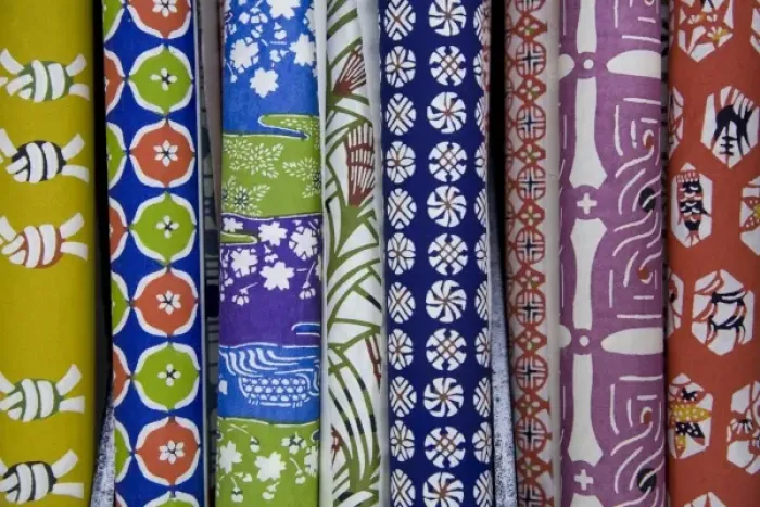 Framed Print : Japan, Honshu island, Kyoto, decorative Washi rice papers on display in store