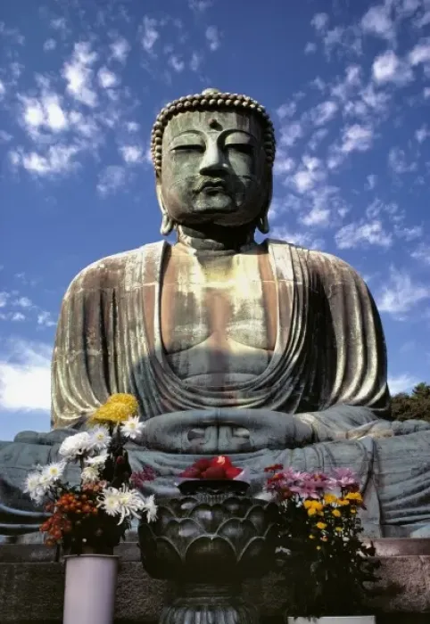 Framed Print : Japan, Kanagawa Pref. Kamakura. The statue of the Great Buddha, or Diabutsu, in Framed Print : Japan, Kanagawa Pref. Kamakura. The statue of the Great Buddha, or Diabutsu, in