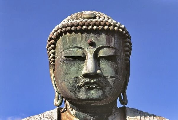 Japan, Kanagawa Pref. Kamakura. The expression on the face of the Great Buddha