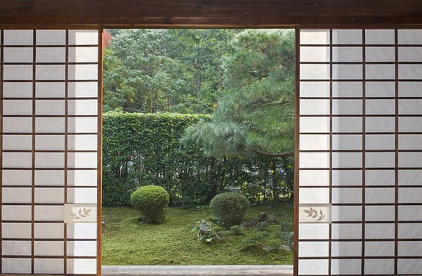 Japan, Kyoto, Sesshuji, Temple Window