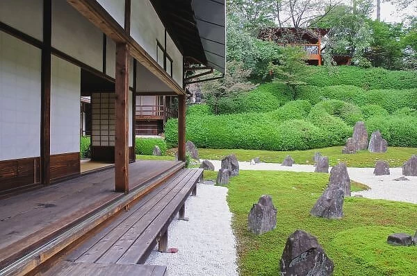 Japan, Kyoto. Stone garden in silence