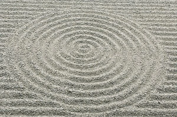 Japan, Kyoto, Tofukuji Temple, Pattern in Sand