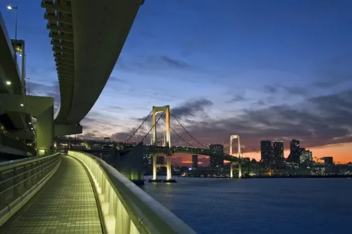 Framed Print : Japan. Tokyo. Rainbow Bridge in Tokyo Bay Framed Print : Japan. Tokyo. Rainbow Bridge in Tokyo Bay