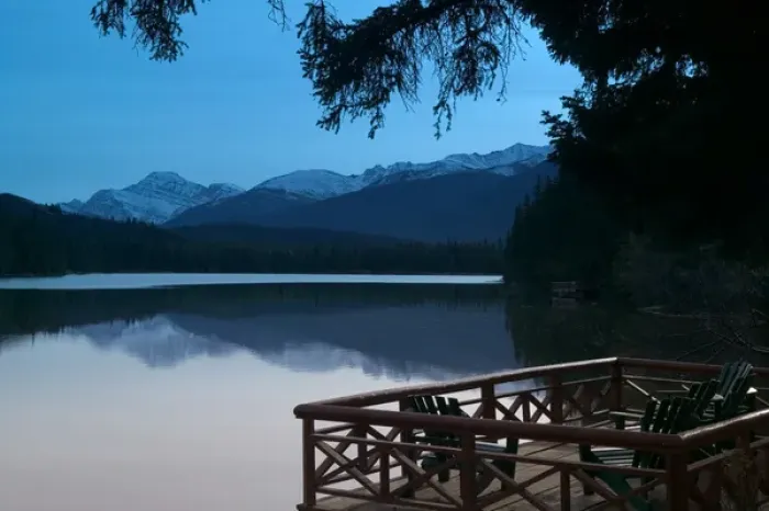 Framed Print : 02. Canada, Alberta, Jasper National Park: JASPER, Blue Lake Beauvert