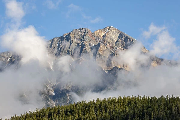 Jasper National Park, Alberta, Canada. View of Pyramid Mountain from Patricia Lake Circle trail