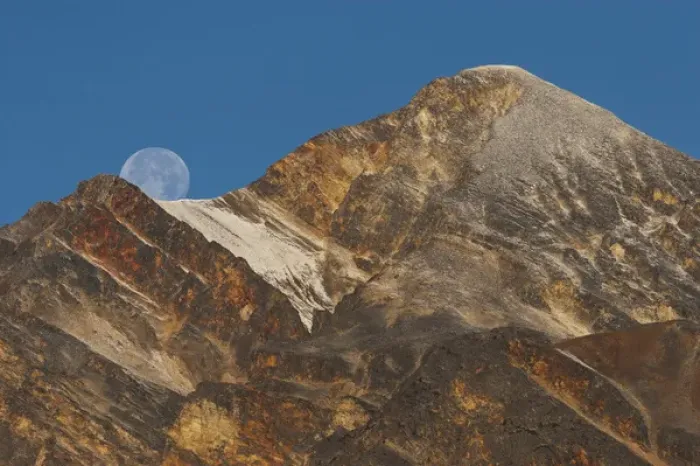 Framed Print : Jasper National Park; Pyramid Peak Setting Moon